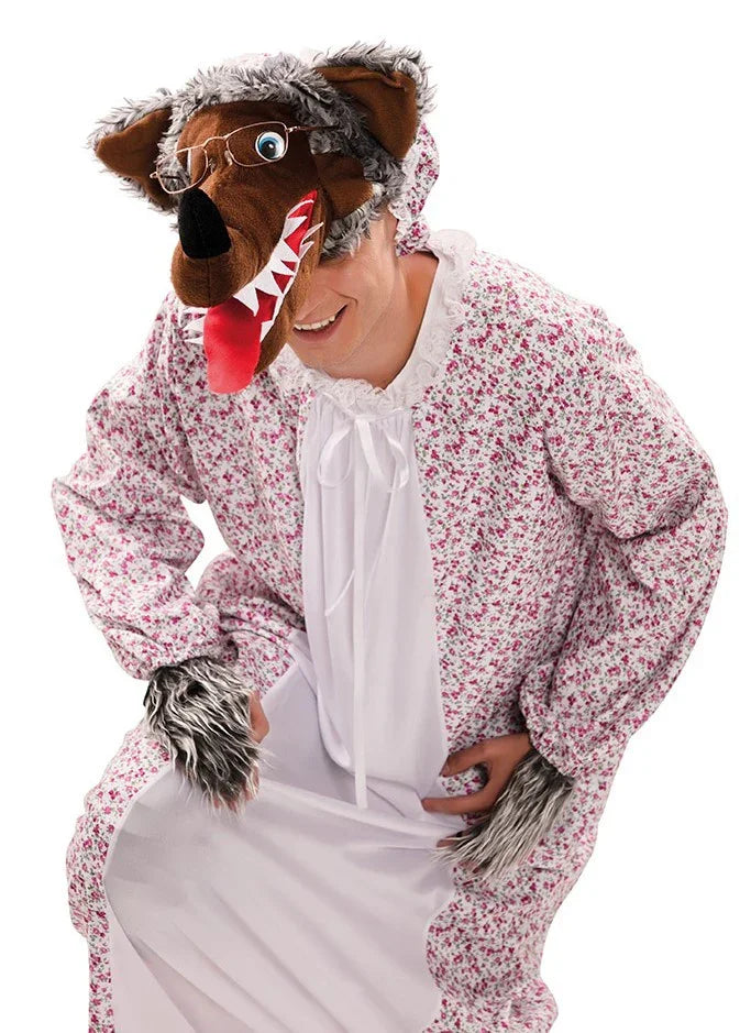 Disfraz de Lobo Vestido de Abuela para Adulto Caperucita Roja EuroCarnavales